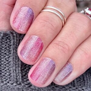 Color Street Parallel Universe Glittery Pink and Purple Nail Strips